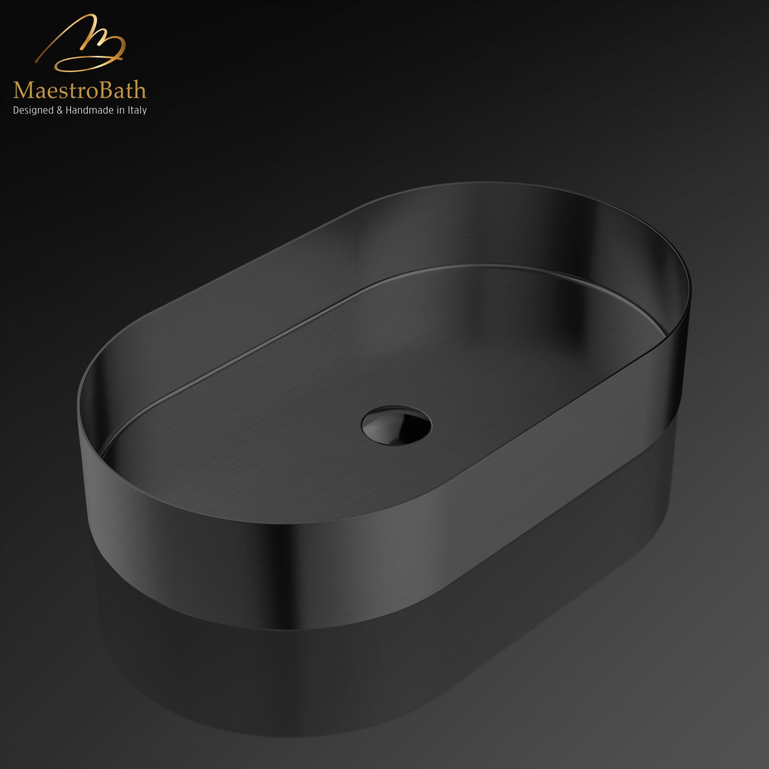 Modern Oval Vessel Sink #color_gun metal