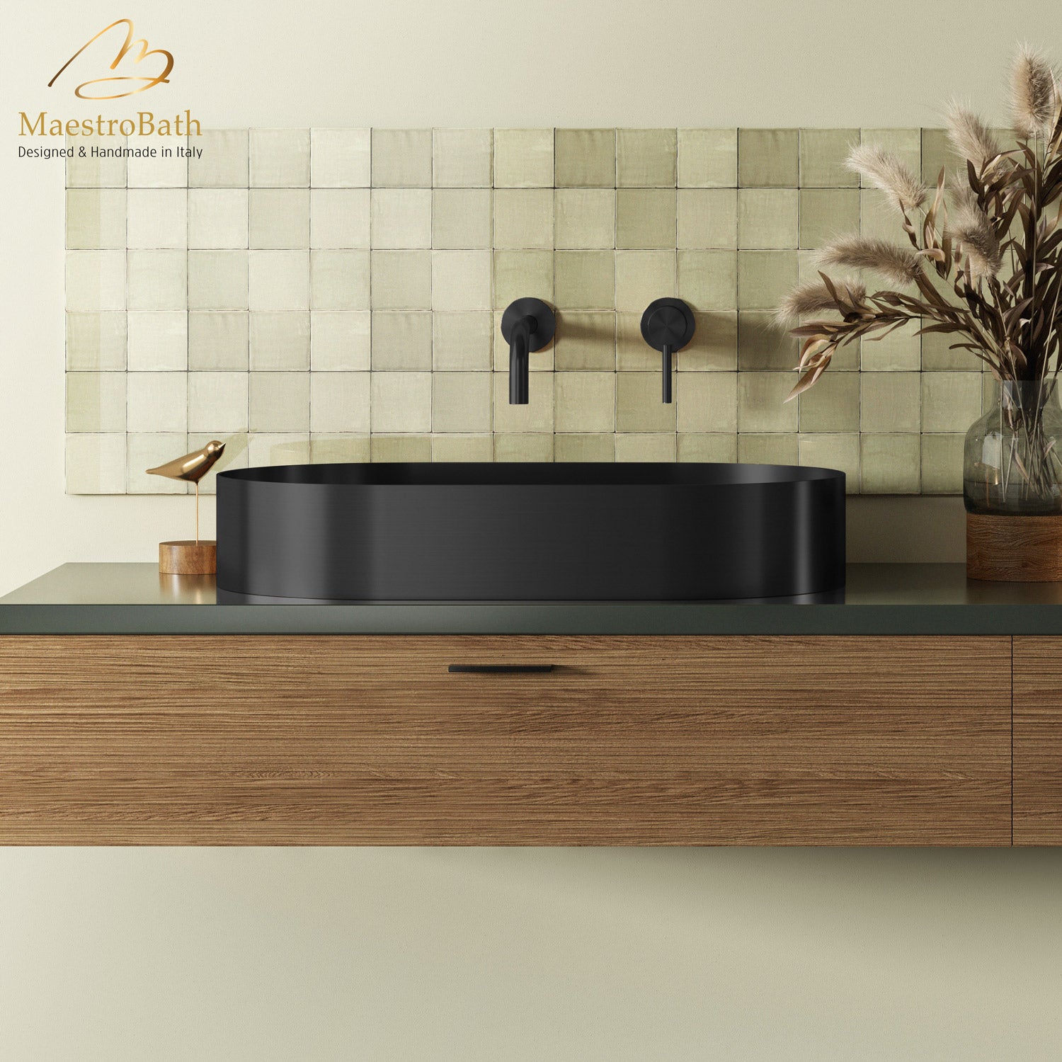 Modern Oval Vessel Sink #color_gun metal