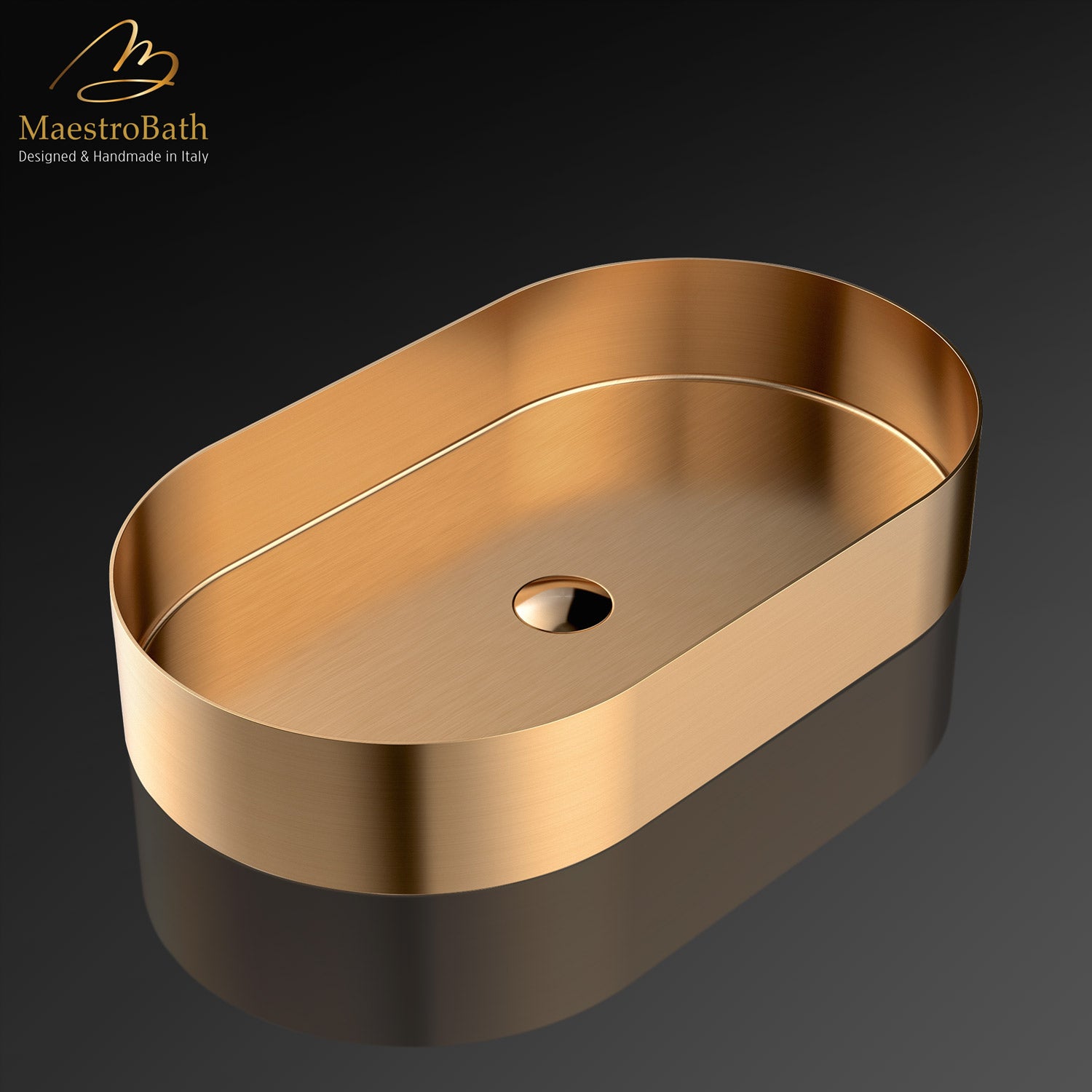 Modern Oval Vessel Sink #color_brushed rose gold