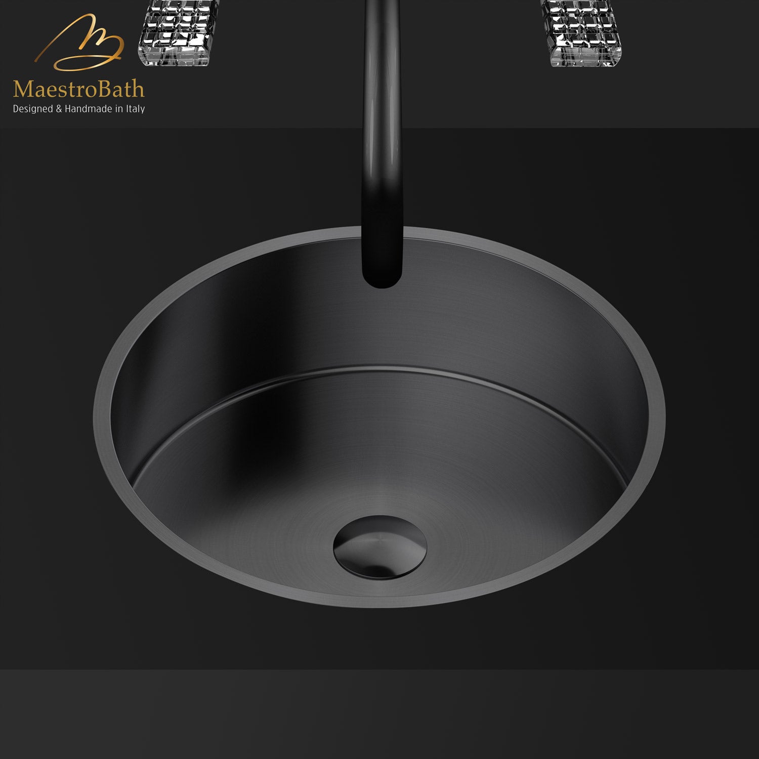Modern Round Under-mount Sink #color_gun metal