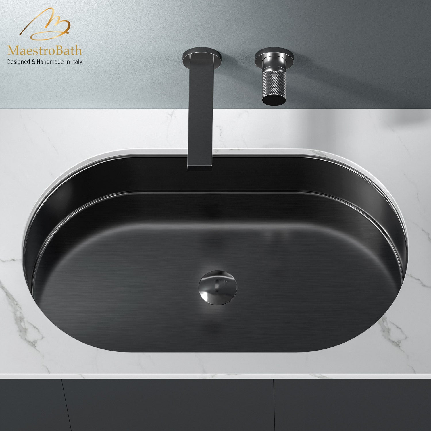 Modern Oval Under-mount Sink #color_gun metal