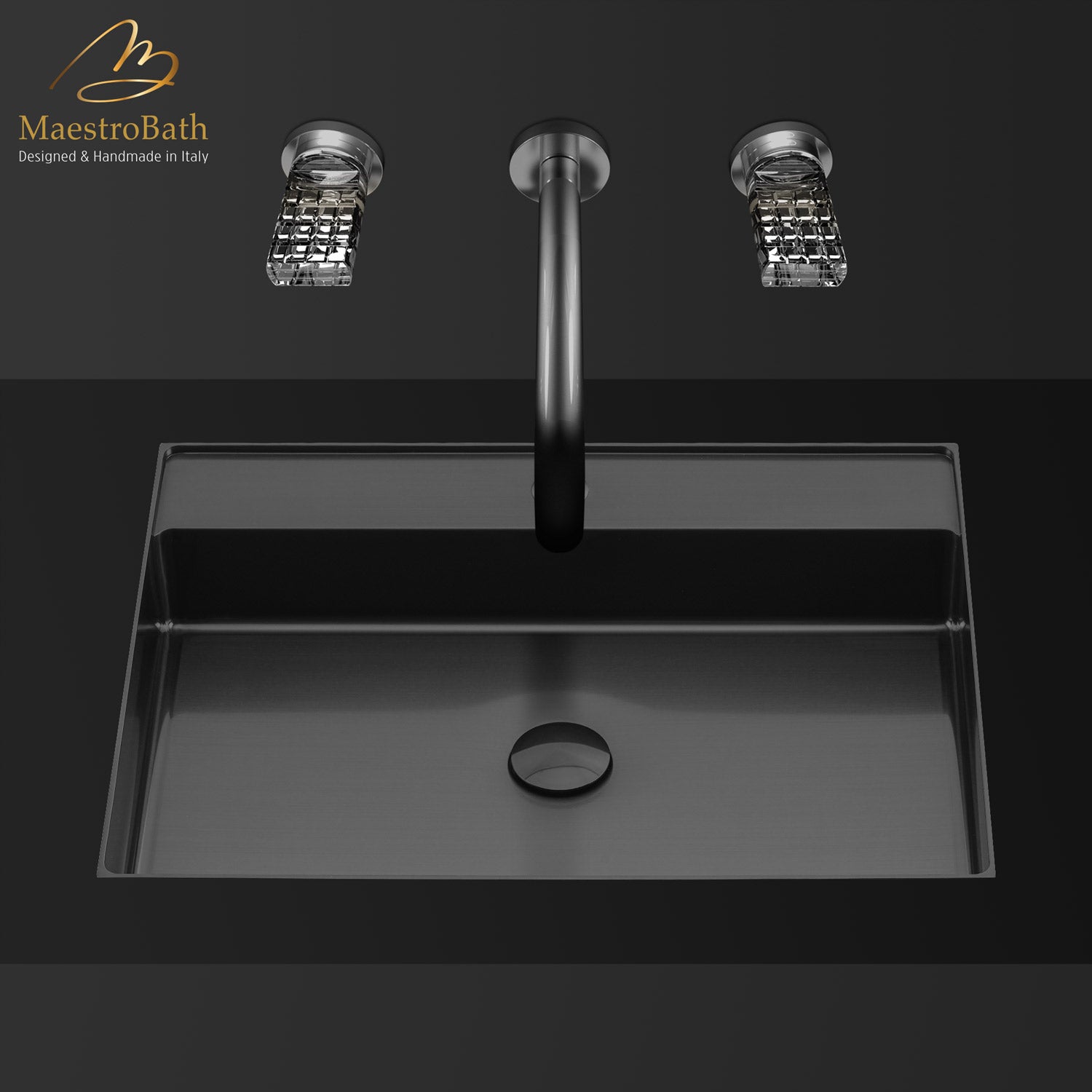 Modern Rectangular Under-mount Sink #color_gun metal