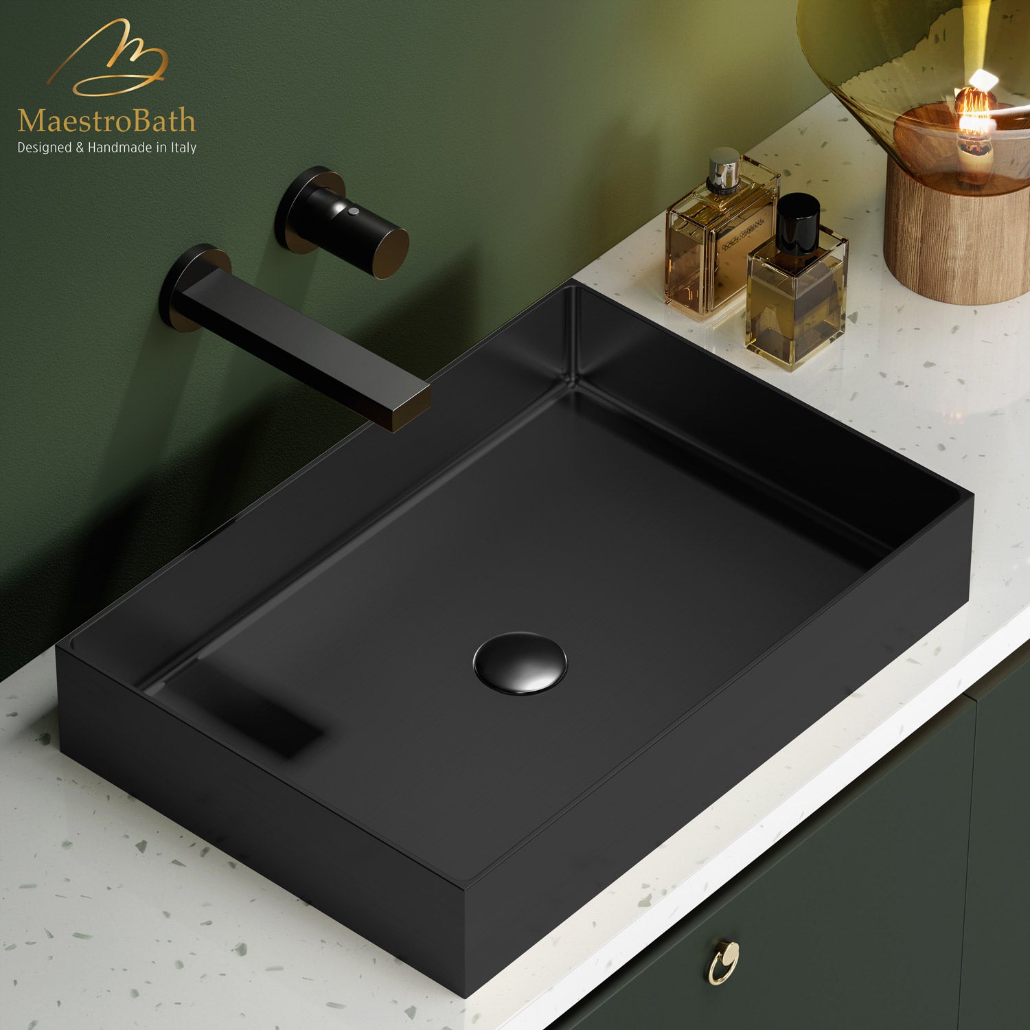 Modern Rectangular Vessel Sink #color_gun metal
