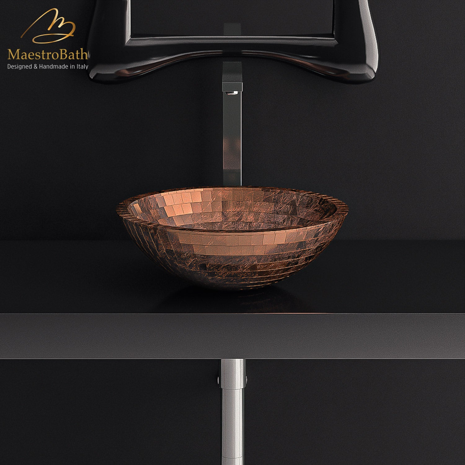 Teknoform Mosaic Copper Leaf Luxury Sink #color_copper leaf