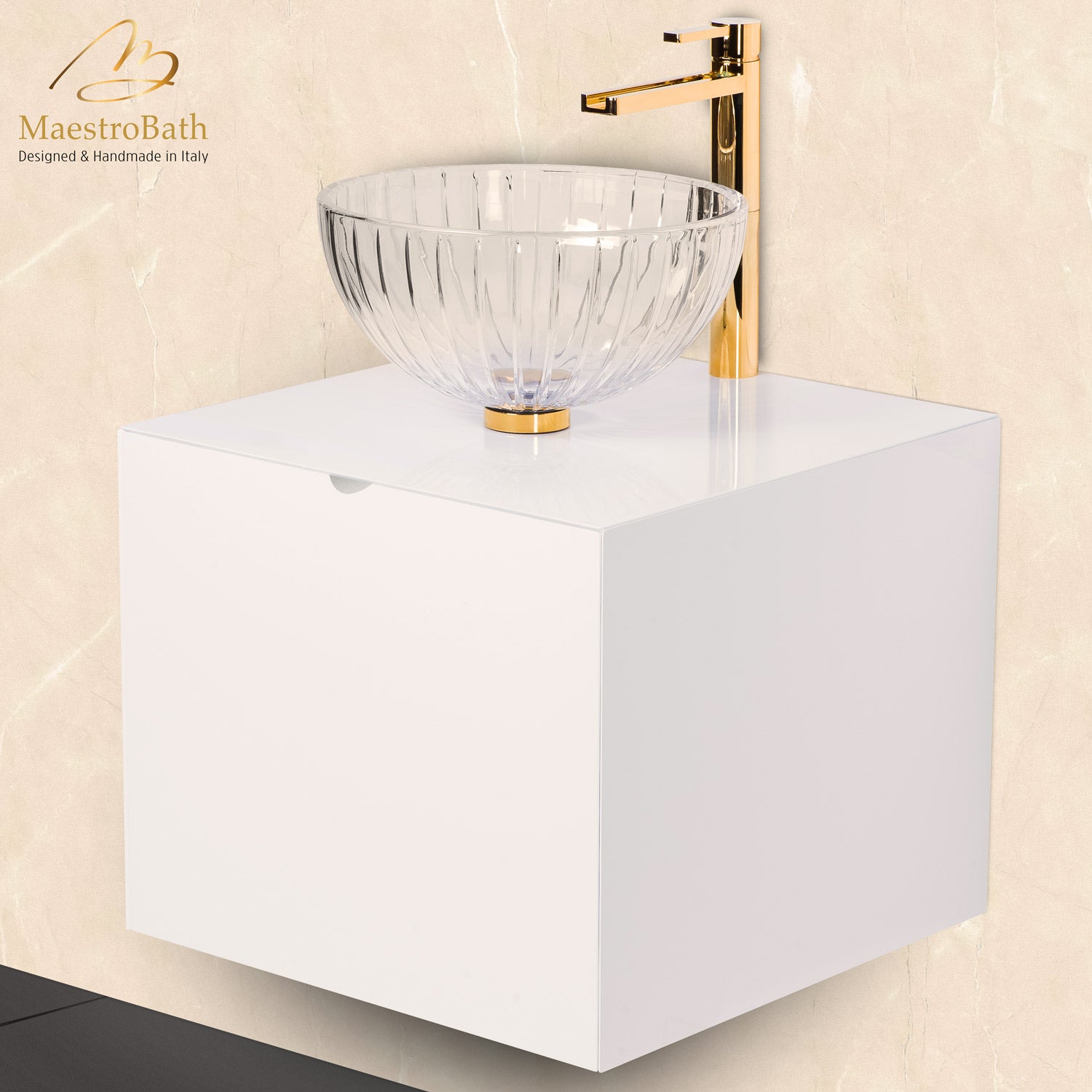 Dora White Lacquered Bathroom Vanity 20 Inch #color_white