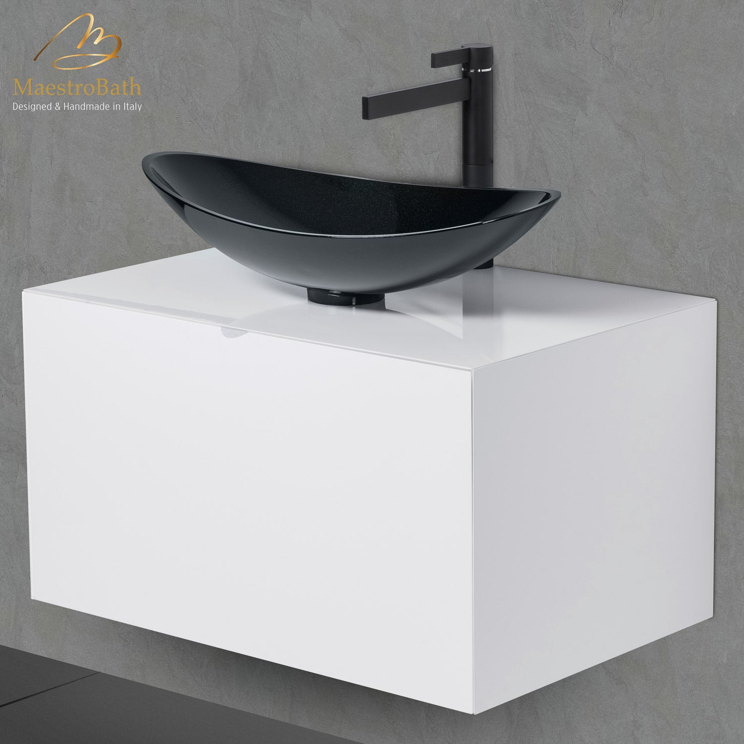 Dora 40 White Lacquered Bathroom Vanity #color_white