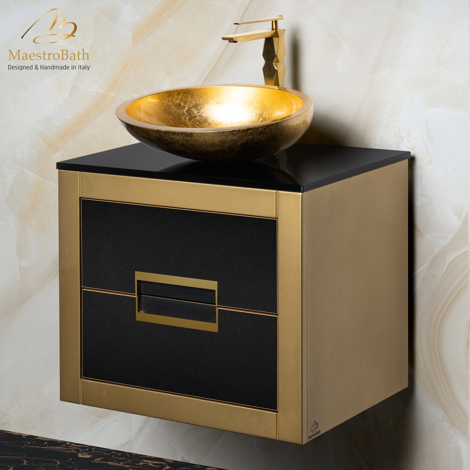 Danya Gold Leather Modern Bathroom Vanity 24 Inch #Size_24"