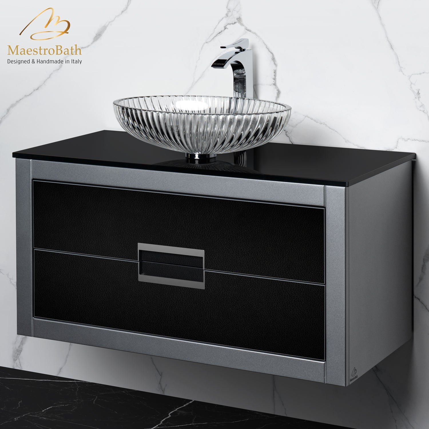 Danya Leather Modern Bathroom Vanity 40 Inch #Size_40"