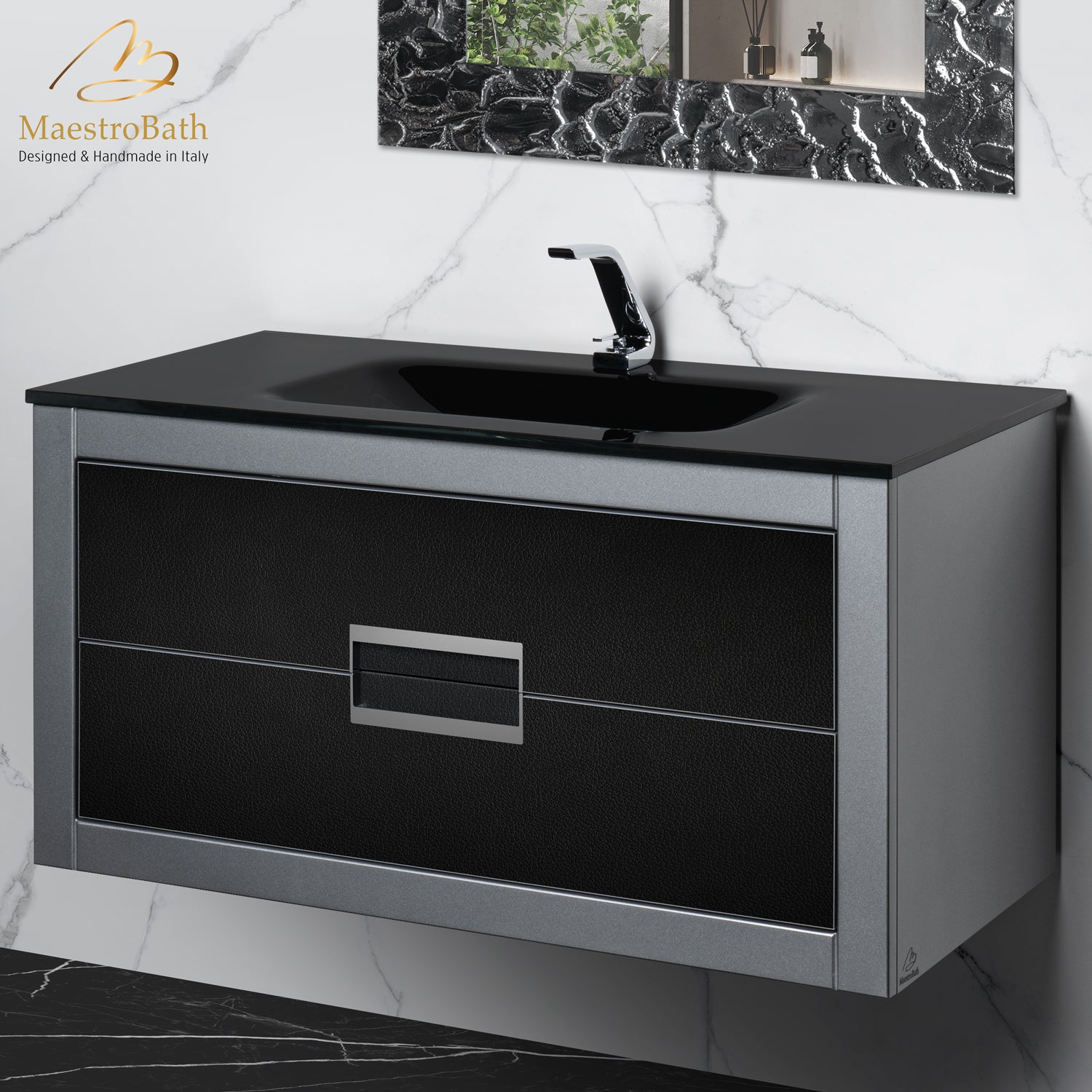 Danya Leather Modern Bathroom Vanity 40 Inch #Size_40"