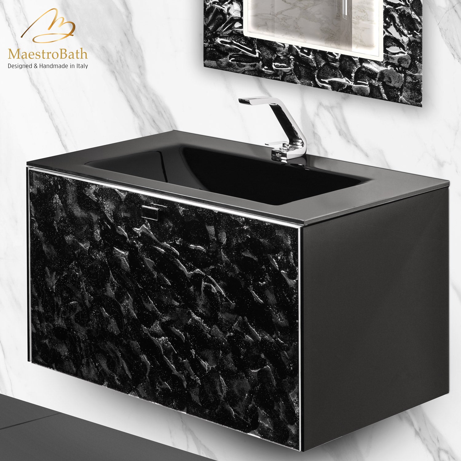 Luxury Murano Crystal Wallmount Bathroom Vanity #Size_32"