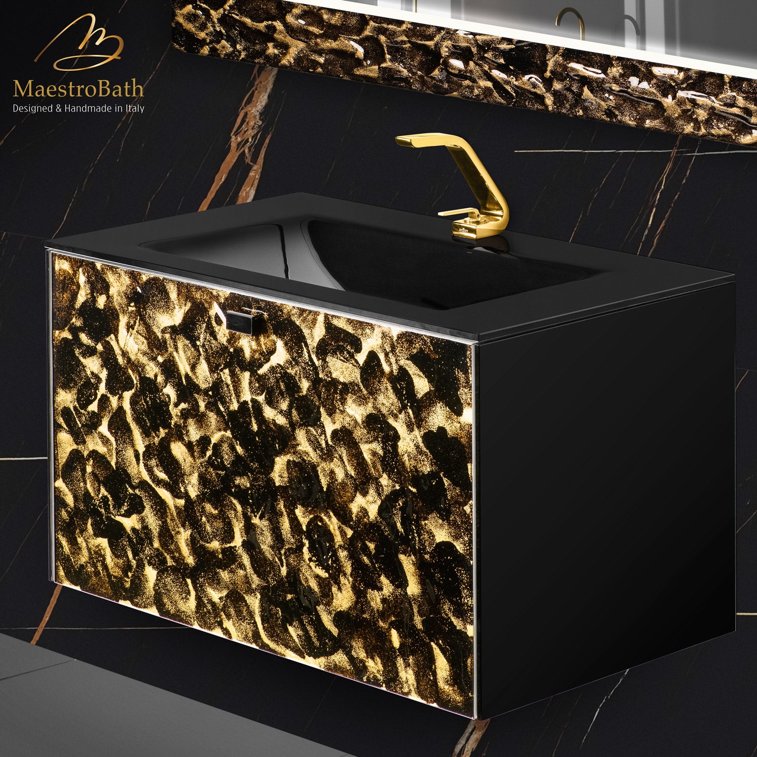 Luxury Murano Crystal Wallmount Bathroom Vanity #Size_32"