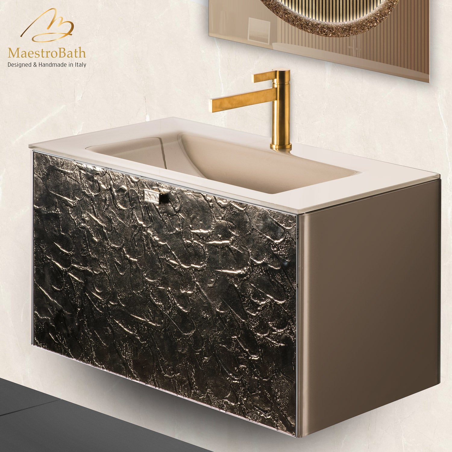 Luxury Murano Crystal Wallmount Bathroom Vanity #Size_32"