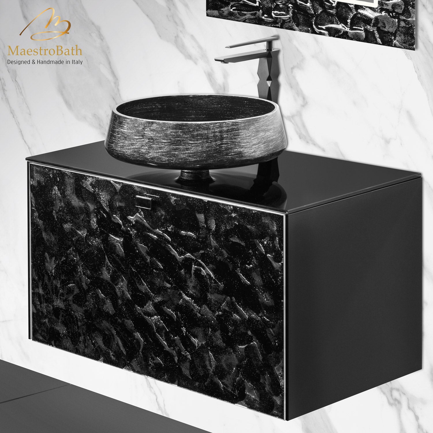 Luxury Murano Crystal Wallmount Bathroom Vanity #Size_32"