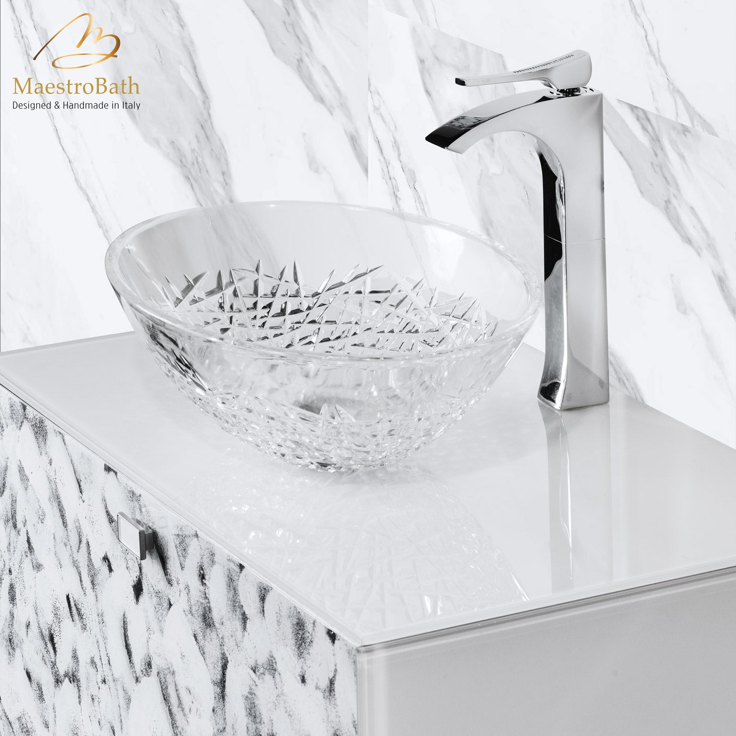 Luxury Murano Crystal Wallmount Bathroom Vanity #Size_32"