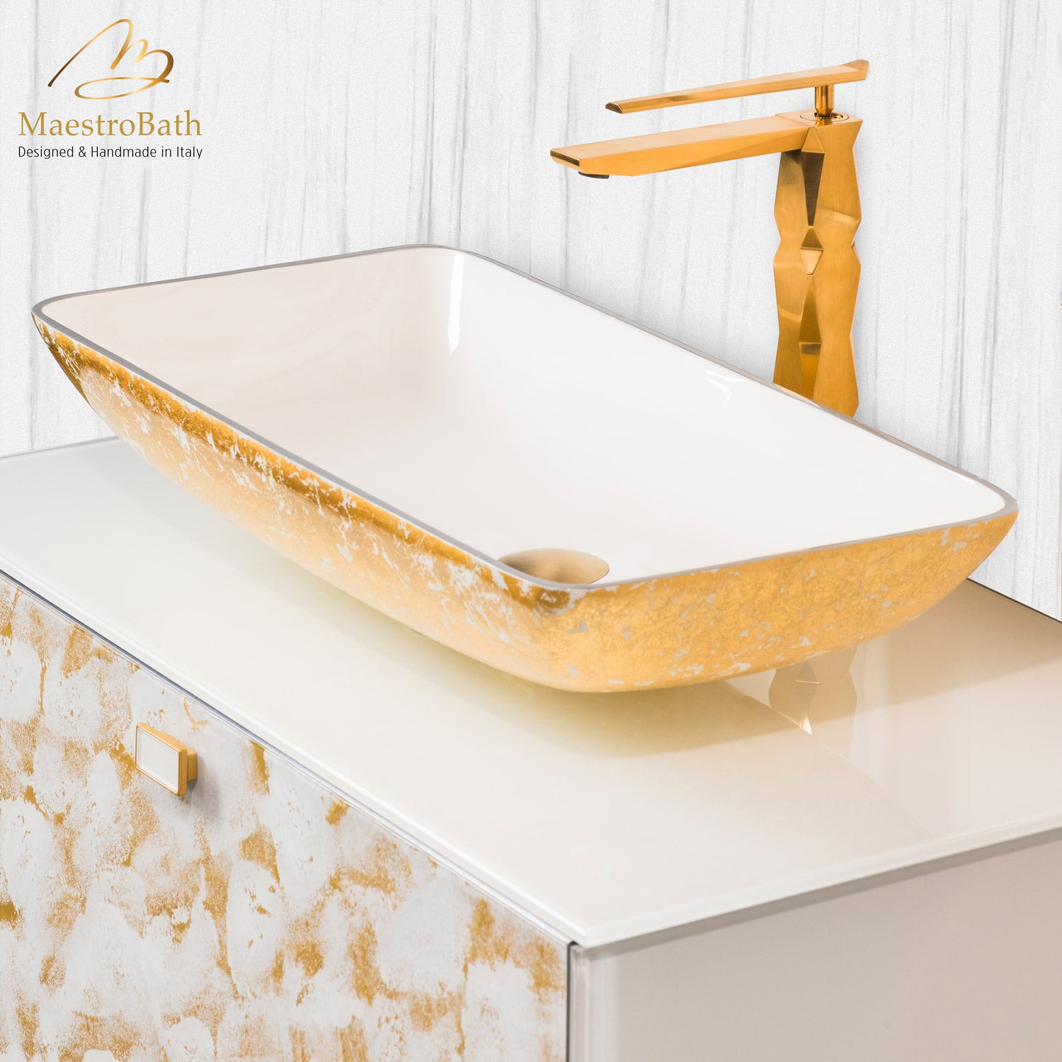 Luxury Murano Crystal Wallmount Bathroom Vanity #Size_32"