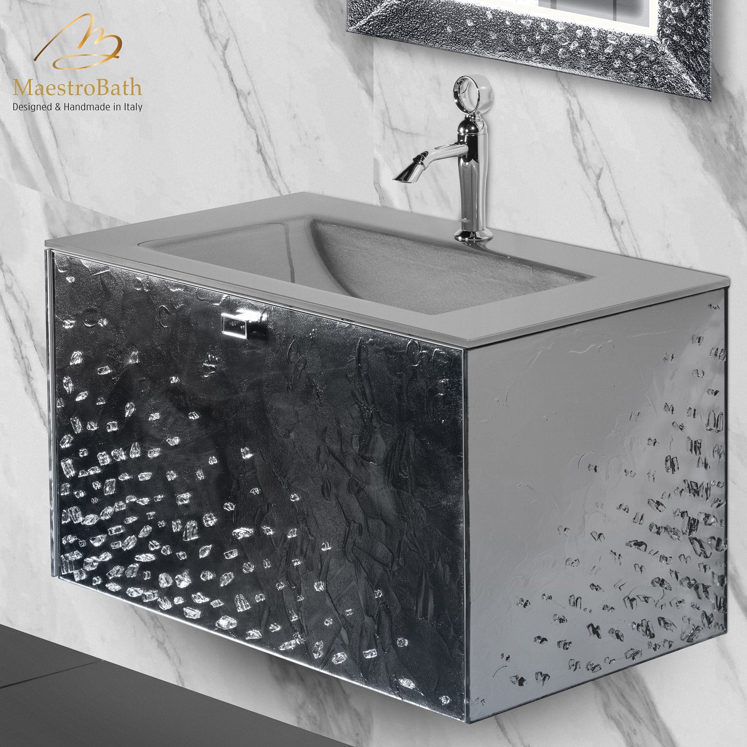 Luxury Crystal Wallmount Bathroom Vanity #Size_32"