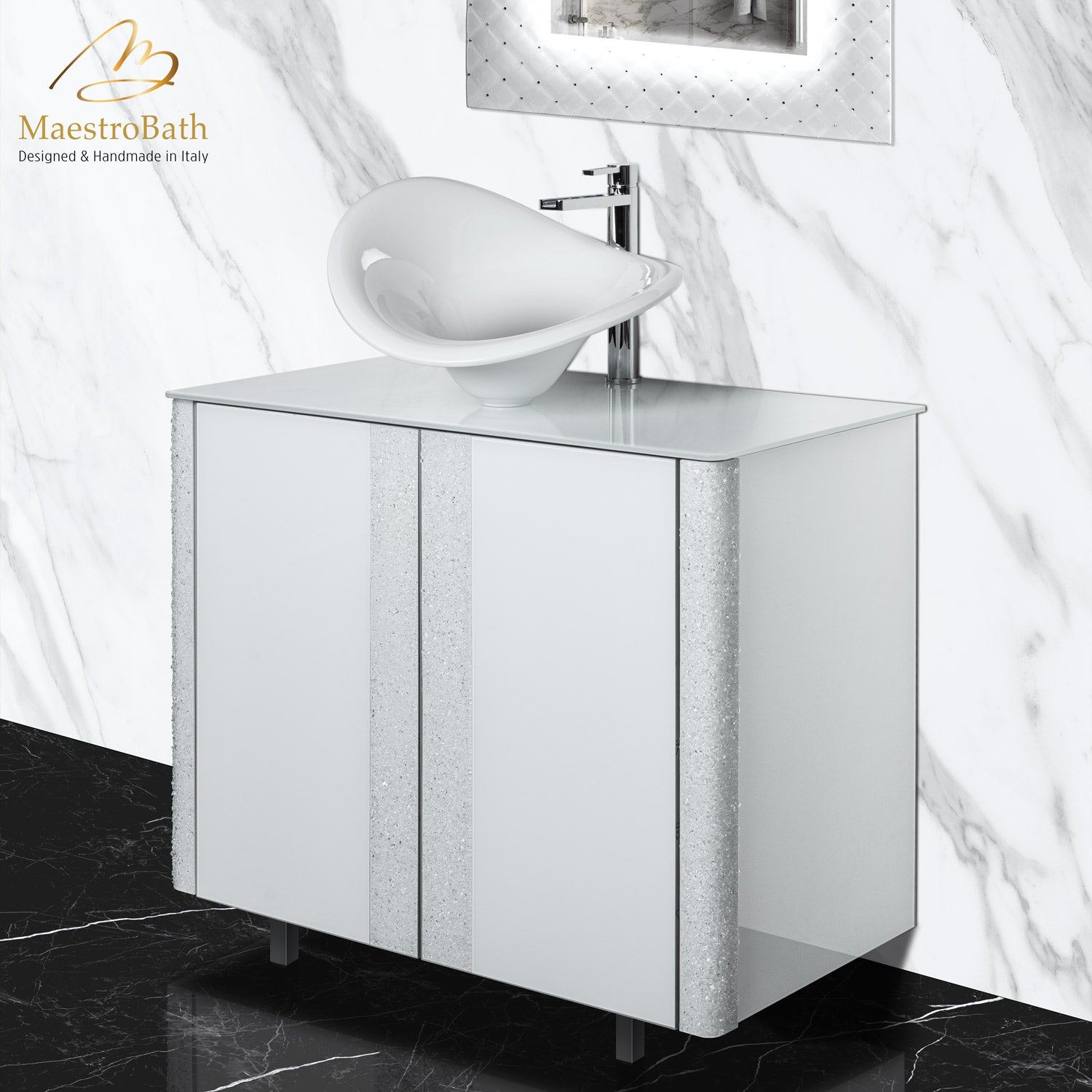 Princess Luxury Crystal White Vanity #color_white