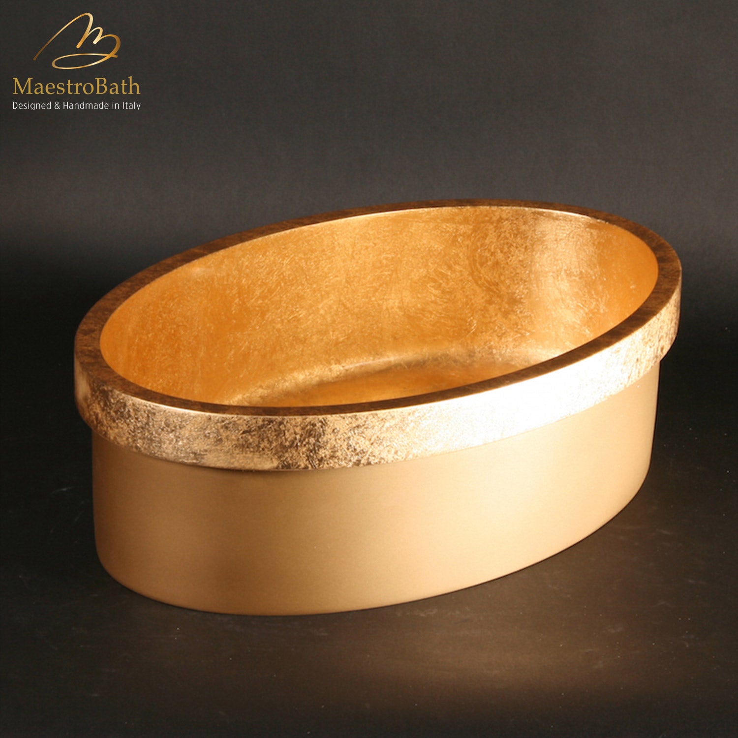 Vetrofreddo Elisse Fl Drop-In Bath Sink | Gold Leaf #color_gold leaf