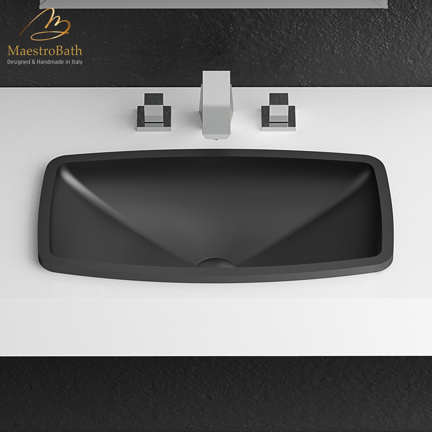 Rectangular Drop-In Bathroom Sink | Black #color_black