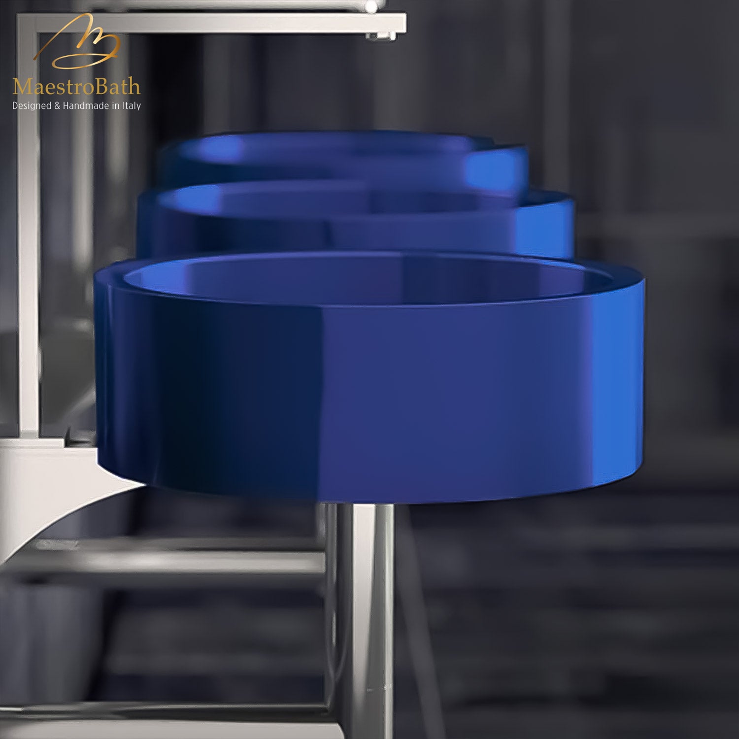 Stainless Steel De Coste Cobalto Vessel Sink #color_cobalto