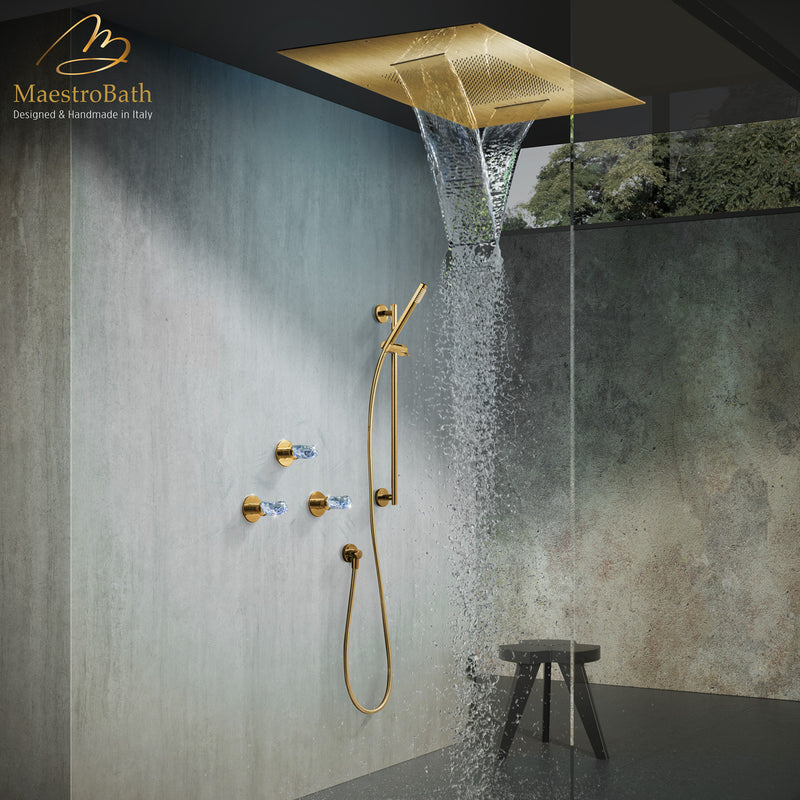 Lux Complete Shower Set | Brushed Gold