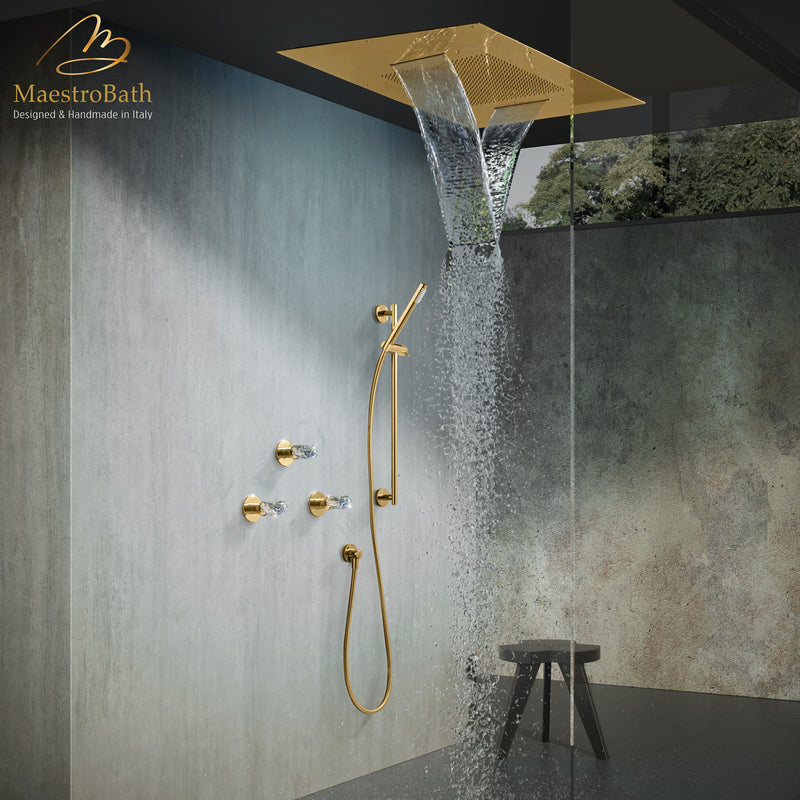 Lux Complete Shower Set | Polished Gold