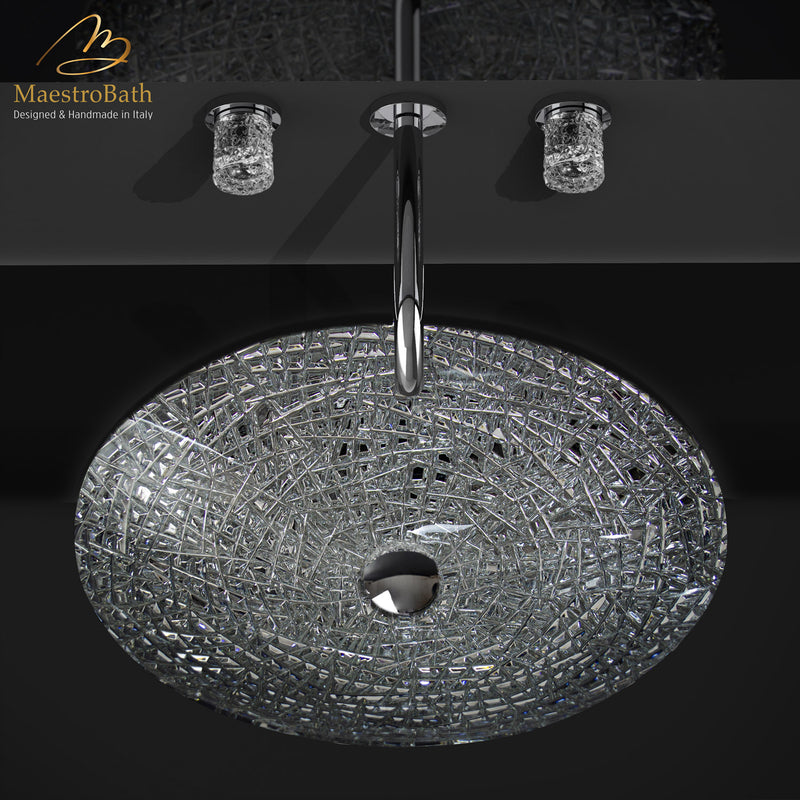 De Medici Ice Oval Crystal Undermount Sink